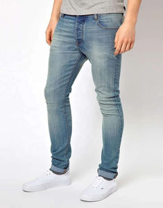 Nueva Llegada: Jeans de Hombre Slim Fit Rectos, Lavados, de Color Sólido, 100% Algodón, Transpirables, Colores Personalizados, OEM - Product Image 4