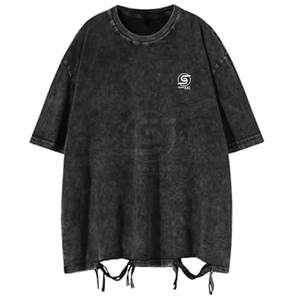 Camiseta Holgada con Estampado Urbano y Transpirable para Hombre, Superventas, 100% Algodón, Ligera, Camisetas Desgastadas para Hombre - Product Image 1