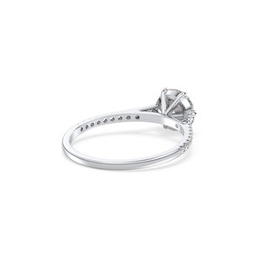 ปรับแต่งได้รอบสดใส1.1CT ตัดในห้องปฏิบัติการแหวนเพชรที่โซลิแทร์สำหรับผู้หญิงสีขาวทองโรเดียมชุบทอง14K - Product Image 4