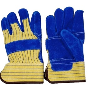 Gants de travail en cuir de vachette pour adultes Gants de construction et de soudage respirants Style uni résistant à la chaleur pour un usage quotidien - Product Image 2