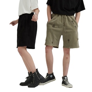 Venta al por mayor High Street Heavy Cotton Men's Sports Cut Vintage Shorts Mens Acid Wash Shorts 2026 - Product Image 4