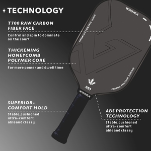 WINNEX 16MM Espesor Ben John Gen 4 Pro IV Pickleball Paddle USAPA Aprobado Toray Raw Carbon Fiber Termoformado Paddle - Product Image 3