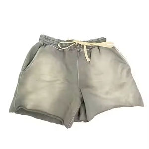 Pantalones Cortos Deportivos Personalizados para Hombre, Estilo Urbano, Estampados, Lavados con Ácido, Felpa Francesa, 100% Algodón, Desgastados y Rotos - Product Image 1