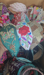 Bandeaux unisexes de style européen-américain en velours antidérapant brodé, couleur personnalisée, élastiques pour cheveux, accessoires doux - Product Image 3