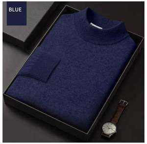 Suéter de Cuello Alto Personalizado para Hombre, Suéter de Punto Liso, Suéter de Cachemira de Invierno, Suéter de Lana de Cachemira para Hombre - Product Image 3