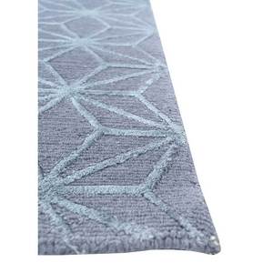 Alfombra Azalea de Lana y Seda Anudada a Mano, Diseño Geométrico Gris y Negro, para Decoración de Sala de Estar, Pasillo, Técnica Rectangular, Modelo Hecho a Mano - Product Image 4