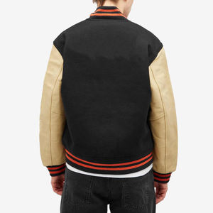 Haute qualité hommes collège Baseball varsité vestes hiver laine poitrine cuir manches 100% coton fermeture éclair brodé Techniques - Product Image 3