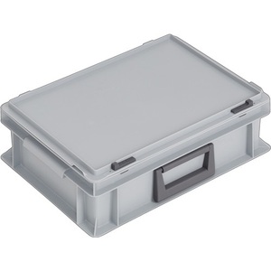 10L Grey Minimalist Plastic Storage <b>Box</b> 1 Handle Sliding <b>Lock</b> 300mm X 300mm X 133mm Garage LOCKweiER Series - Product Image 1