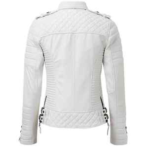 Blouson de motard en cuir véritable et peau de mouton pour femme, automne-hiver, imperméable, coupe-vent, respirant, réversible, avec pièces détachables - Product Image 4