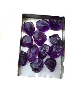 Handmade 10 Piece Set 18-20 MM <b>Amethyst</b> Rough Natural February Birthstone Gemstone <b>Raw</b> Size Loose Gemstones for Jewelry Making - Product Image 4