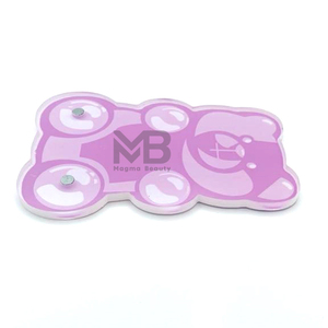 Purple Teddy <b>Bear</b> Acrylic Eyelash Palette Magnetic Tweezers Holder Suction Tray Lash Tile Display Tray <b>Flower</b> Butterfly Glass - Product Image 3