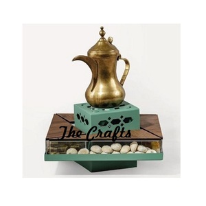 Chauffe-dallah en bois et acrylique avec boîte à dattes et à en-cas, qualité exclusive, vaisselle de cuisine, chauffe-dallah en vrac - Product Image 2