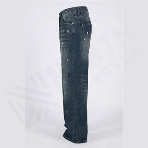 Latest Design Custom <b>Men's</b> High Street Unisex Vintage Denim <b>Jeans</b> Washed Baggy Pants Durable <b>Trousers</b> Customized Color Wholesale - Product Image 3