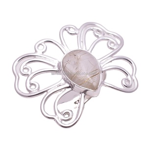 Anillos de plata esterlina 925 hechos a mano, piedras preciosas naturales, rutilo dorado y Diamante, joyería fina, colección del fabricante al por mayor - Product Image 1