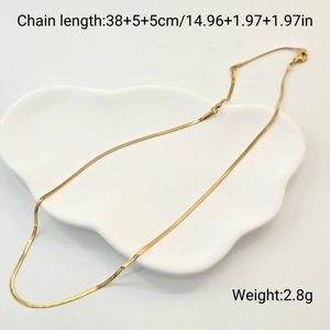 Collar Unisex <span class=keywords><strong>de</strong></span> Acero Inoxidable 304 con Baño <span class=keywords><strong>de</strong></span> <span class=keywords><strong>Oro</strong></span> PVD <span class=keywords><strong>de</strong></span> 18K, Cadena <span class=keywords><strong>de</strong></span> Serpiente Minimalista para Uso Diario, <span class=keywords><strong>Venta</strong></span> al Por Mayor - Product Image 6
