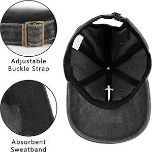 Gorro de Mezclilla Bordado Ajustable, Estilo Vintage, Lavado y Desgastado, Transpirable, Impermeable, 100% Acrílico, para Invierno, Unisex, Personalizable - Product Image 2