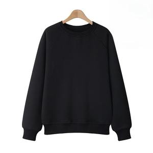 2025 Autumn Pullover Sweater Plain Knit Pullover <b>Sweatshirt</b> 100% Cotton Long Sleeve Casual Breathable Long Sleeve <b>Black</b> Printed - Product Image 3