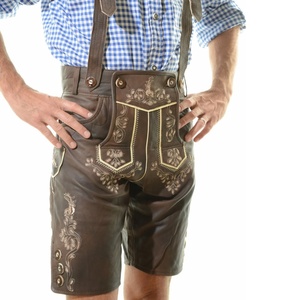 Pantalones Cortos de Cuero Personalizados para Hombre, Pantalones Cortos de Cuero Auténtico para Oktoberfest, Pantalones Cortos de Cuero Bordados Bávaros, Proveedor al por Mayor, OEM, ODM - Product Image 5