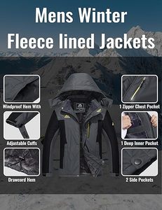 Jackets Women Hooded Padded Insulated Coat Outdoor Winter Warm Waterproof Jacket - Product Image 6