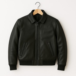 Nouvelle mode style décontracté fabriqué au Pakistan marron clair coton lavé doublure en cuir qualité Biker Street veste en cuir pour hommes - Product Image 2