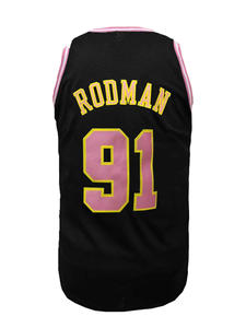 Men's Basketball Jersey Chicago #91 Embroidered Casual Training Tee Breathable Sleeveless <b>Vest</b> Unisex <b>Loose</b> <b>Fitting</b> Tank <b>Top</b> - Product Image 4