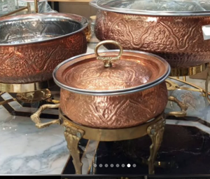 หรูหราแขวนจานสแตนเลสลายดอกไม้อย่างยั่งยืนดอกไม้ทองเหลืองโบราณสีเงินขนาด8ลิตร - Product Image 6