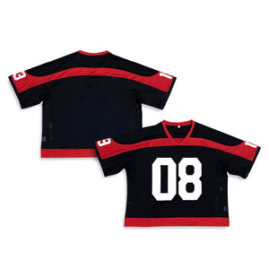 2025 gros personnalisé nouveauté jeunesse blanc surdimensionné recadrée maillot haute qualité Streetwear maillot de Football américain - Product Image 1