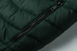 Veste à bulles de couleur vert foncé pour homme, nouvelle arrivée OEM, tissu 100% polyester, col montant, épaisse, chaude, fermeture éclair, veste matelassée pour homme - Product Image 3
