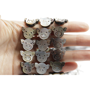 Cuentas Sueltas de Concha con Forma de Cabeza de Cerdo Divertidas - Product Image 3