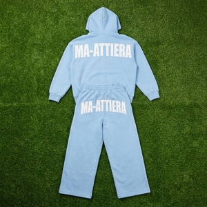 Ensemble de survêtement décontracté deux pièces pour femme : sweat à capuche oversize bleu clair et pantalon de jogging large - Product Image 5