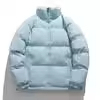 New Style Men's <b>Plain</b> Dyed <b>Canvas</b> Casual Puffer Jacket Zipper Front Thermal Lining Windproof Breathable Heated Stand Collar - Product Image 5