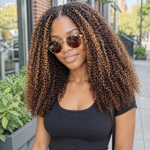 Extensiones de Cabello Humano Rizado Afro, Color 27, Destacado 4A 4B, Marrón Rubio Mezclado, Textura Suave y Abundante - Product Image 4