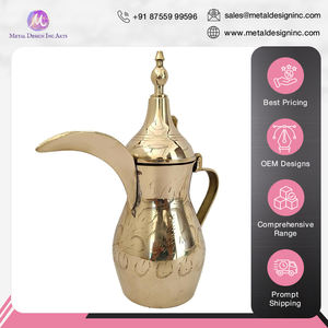 หม้อชาโลหะทองเหลืองบริสุทธิ์สำหรับเสิร์ฟชาและกาแฟร้อนดีไซน์ไม่เหมือนใคร - Product Image 3