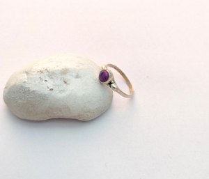 Trendy 925 Silver <b>Purple</b> Copper Turquoise Flower Pattern Engagement Wedding Rings for Women Handmade Bezel Setting Diamond Inlay - Product Image 2