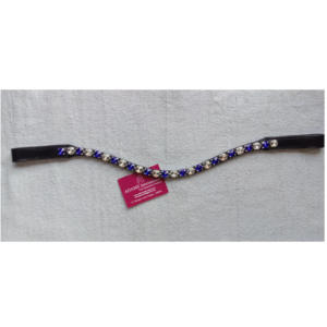 Alta calidad 100% cuero genuino hecho a mano ecuestre ceja banda suave acolchado cristal diseño precio al por mayor para propietarios de caballos - Product Image 1