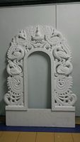 Arco Tallado en Mármol Blanco Hecho a Mano, Diseño Moderno, Esculturas de Piedra Duraderas, Elegancia Atemporal y Artesanía Exquisita