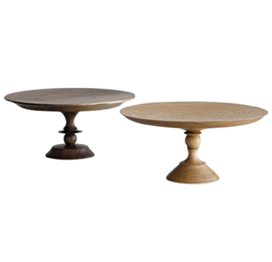 Support à gâteau en bois d'acacia, plateau de présentation de dessert multi-usages, ensemble de plateaux de service, support rond sur pied, support à gâteau - Product Image 6