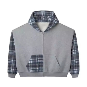 เสื้อฮู้ดผ้าฝ้ายฟลีซ 100% สำหรับผู้ชาย สไตล์ลำลองสำหรับฤดูหนาว ผ้าหนา ล้างสีแบบ Acid Wash แต่งลายปะติดปัก ทรงโอเวอร์ไซส์ - Product Image 1