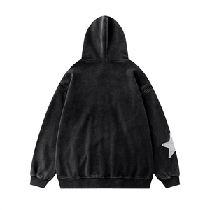 2025 Logo personnalisé broderie éponge française plaine recadrée coton respirant fermeture éclair complète hommes sweats à capuche - Product Image 2