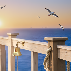 Campana de latón macizo para barcos, montaje en pared, anillo transparente para uso en interiores y exteriores, soporte pesado de latón macizo, tamaño de campana de barco, 5 pulgadas - Product Image 3