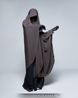 Hiyab Khimar Marrón de Poliéster de Primera Calidad, de Una Sola Capa, Transpirable, Hecho a Mano, para Mujeres Adultas, MOQ Bajo, Venta al Por Mayor en Todo el Mundo