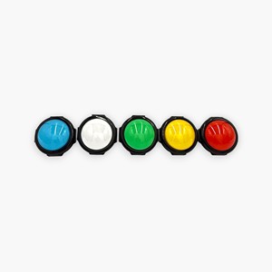 Ensemble de boutons poussoirs d'arcade Mega Vending Convex, 5 couleurs, éclairage LED, 12V, construction en plastique, métal et PVC, utilisation en intérieur - Product Image 3