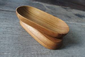 Bandeja ovalada de Caoba Africana hecha a mano: plato de madera rústico para servir - Product Image 4