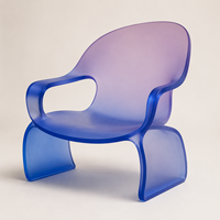 Meubles en acrylique sur mesure, fauteuil et table basse en acrylique design, décoration intérieure en acrylique transparent givré pour la décoration intérieure