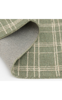 Light Green Plaid Wool Modern Eco-Friendly Anti-Slip Cushioned Tufted PET Friendly Indoor/Outdoor Camping Travel Picnic Rug