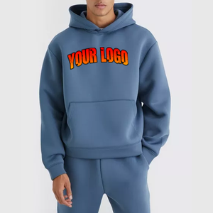 Pull-over surdimensionné écologique 100% coton épais de luxe unisexe sans ficelle, sweats à capuche personnalisés, brodés pour l'hiver - Product Image 4