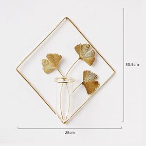 Vase à fleurs en métal doré à double anneau Cylindre en verre transparent pour table à manger Table basse Chambre à coucher Design Styling - Product Image 4