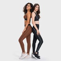 Combinaison de yoga pour femme à prix abordable, de bonne qualité, avec logo uni sur le devant, 100 % coton, taille élastique, respirante, légère, écologique et à séchage rapide