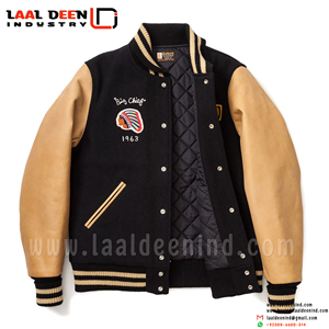 Chaqueta Bomber Universitaria de Invierno de Lona OEM, Chaqueta Universitaria Personalizada de Algodón con Letras, Chaqueta Cortavientos Gruesa para Hombre - Product Image 5