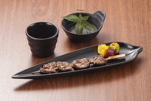 Plato de carne poco profundo mate negro, plato de comida coreana Bulgogi <span class=keywords><strong>Freid</strong></span>, plato de comida marina Tteokbokki, plato de Material de melamina - Product Image 3